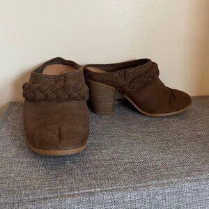 Torrid Brown Braided Mules - 3-Inch Heel Size 6 wide